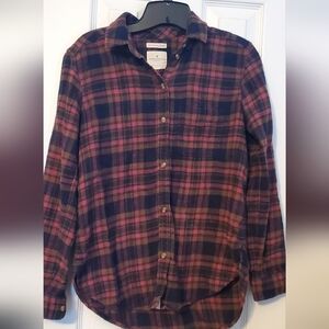 American Eagle Outfitters AHH Amazingly Soft Boyfriend Fit Plaid Shirt